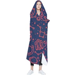 Seamless Space Pattern Wearable Blanket