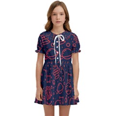 Seamless Space Pattern Kids  Sweet Collar Dress