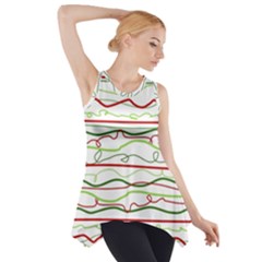 Scribble-pattern Side Drop Tank Tunic