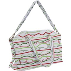 Scribble-pattern Canvas Crossbody Bag