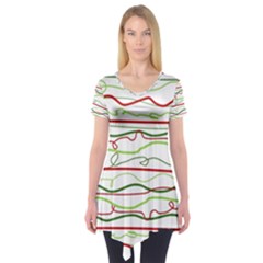 Scribble-pattern Short Sleeve Tunic  by Jancukart