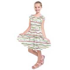 Scribble-pattern Kids  Short Sleeve Dress