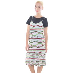 Scribble-pattern Camis Fishtail Dress