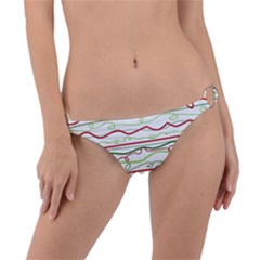 Scribble-pattern Ring Detail Bikini Bottom