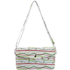 Scribble-pattern Removable Strap Clutch Bag