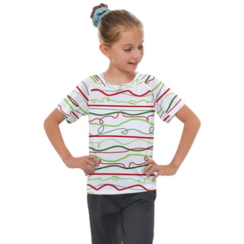 Scribble-pattern Kids  Mesh Piece Tee by Jancukart