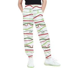 Scribble-pattern Kids  Elastic Waist Pants