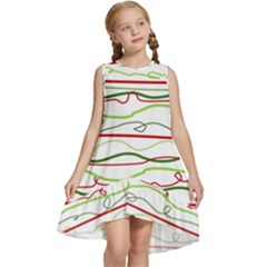 Scribble-pattern Kids  Frill Swing Dress