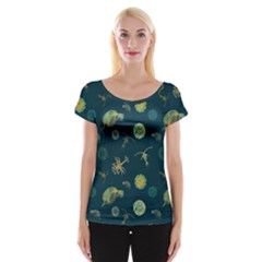 Plankton Pattern- Cap Sleeve Top