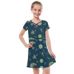 Plankton Pattern- Kids  Cross Web Dress