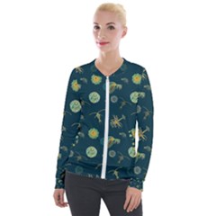 Plankton Pattern- Velvet Zip Up Jacket by Jancukart