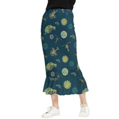 Plankton Pattern- Maxi Fishtail Chiffon Skirt