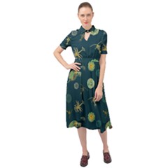 Plankton Pattern- Keyhole Neckline Chiffon Dress by Jancukart