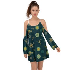 Plankton Pattern- Kimono Sleeves Boho Dress