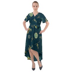 Plankton Pattern- Front Wrap High Low Dress