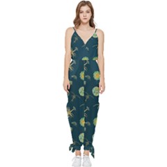 Plankton Pattern- Sleeveless Tie Ankle Chiffon Jumpsuit by Jancukart