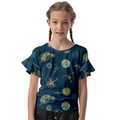 Plankton Pattern- Kids  Cut Out Flutter Sleeves