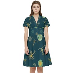 Plankton Pattern- Short Sleeve Waist Detail Dress