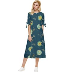 Plankton Pattern- Bow Sleeve Chiffon Midi Dress by Jancukart