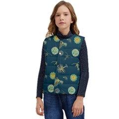 Plankton Pattern- Kid s Short Button Up Puffer Vest	