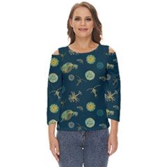 Plankton Pattern- Cut Out Wide Sleeve Top