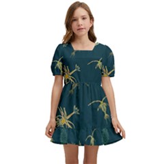 Plankton Pattern- Kids  Short Sleeve Dolly Dress