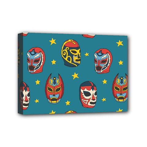 Mask Pattern Mini Canvas 7  X 5  (stretched)