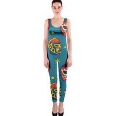 Mask Pattern One Piece Catsuit