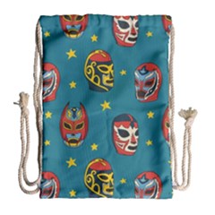 Mask Pattern Drawstring Bag (large)