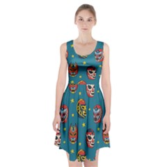 Mask Pattern Racerback Midi Dress