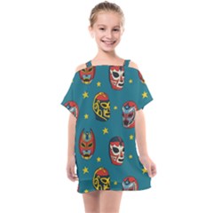 Mask Pattern Kids  One Piece Chiffon Dress by Jancukart