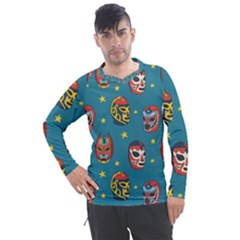 Mask Pattern Men s Pique Long Sleeve Tee