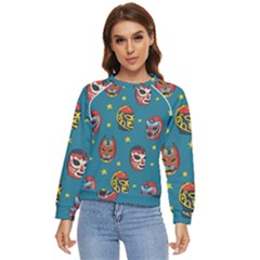 Mask Pattern Women s Long Sleeve Raglan Tee