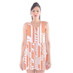 Tribal-pattern Scoop Neck Skater Dress