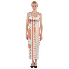 Tribal-pattern Fitted Maxi Dress