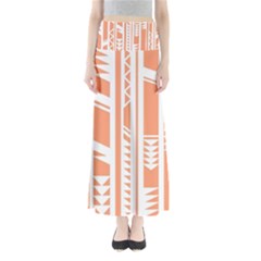 Tribal-pattern Full Length Maxi Skirt