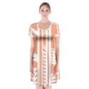 Tribal-pattern Short Sleeve V-neck Flare Dress View1