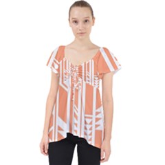 Tribal-pattern Lace Front Dolly Top