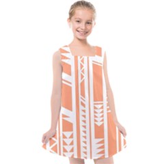 Tribal-pattern Kids  Cross Back Dress