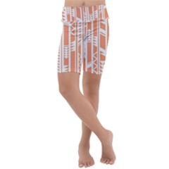 Tribal-pattern Kids  Lightweight Velour Cropped Yoga Leggings