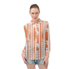 Tribal-pattern Long Sleeve Chiffon Shirt