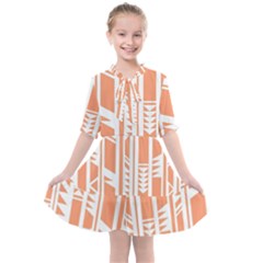 Tribal-pattern Kids  All Frills Chiffon Dress