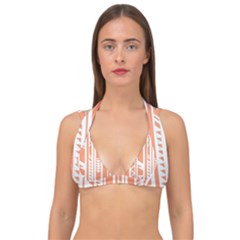 Tribal-pattern Double Strap Halter Bikini Top