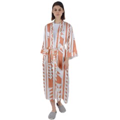 Tribal-pattern Maxi Satin Kimono