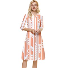 Tribal-pattern Classy Knee Length Dress