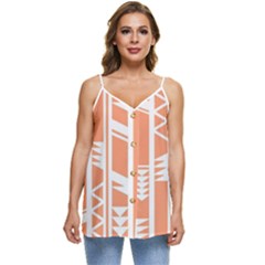 Tribal-pattern Casual Spaghetti Strap Chiffon Top