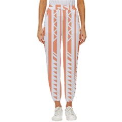 Tribal-pattern Cropped Drawstring Pants