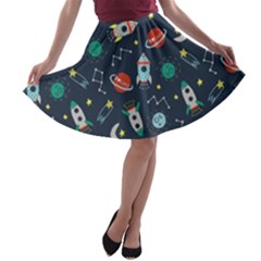 Cute-patterns- A-line Skater Skirt