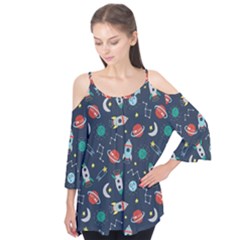 Cute-patterns- Flutter Sleeve Tee 