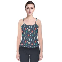 Cute-patterns- Velvet Spaghetti Strap Top